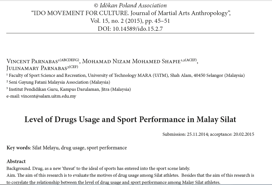 Drugs Usage in Silat